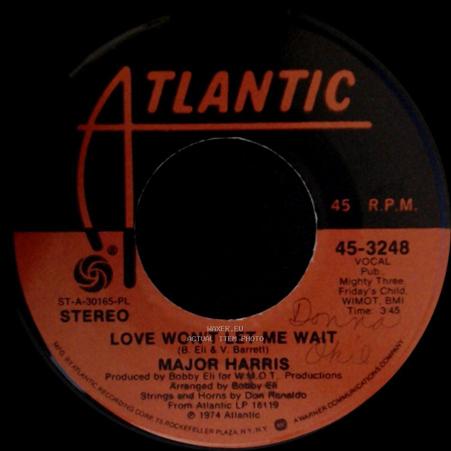 Major Harris - After Loving You / Love Won't Let Me Wait side B