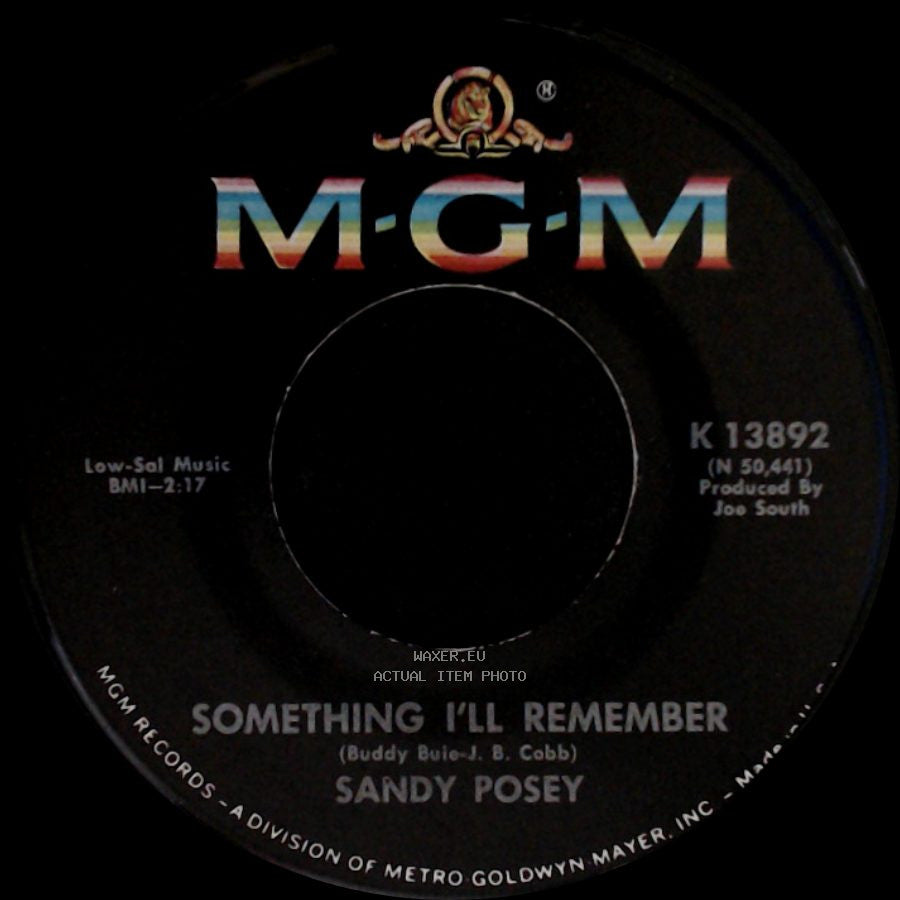 Sandy Posey - Something I'll Remember / Silly Girl, Silly Boy side A