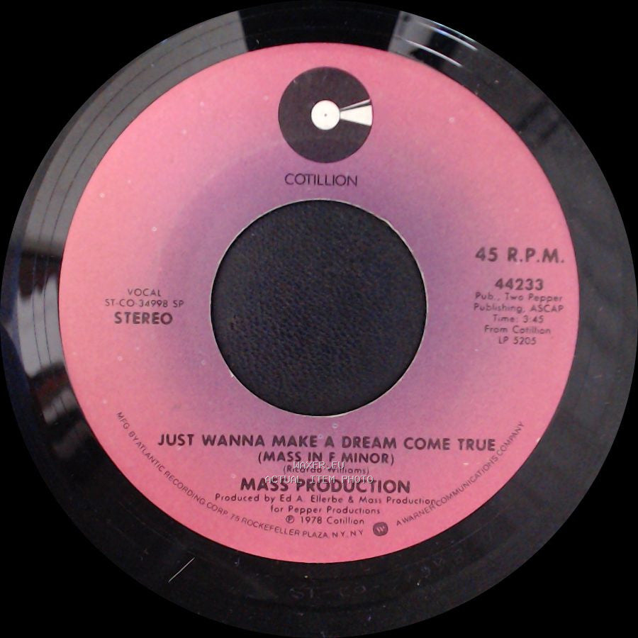Mass Production - Just Wanna Make A Dream Come True (Mass In F Minor) / I Don't Want To Know side A