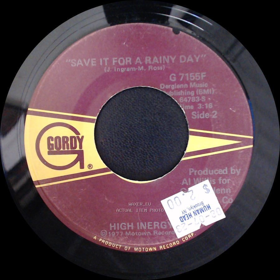 High Inergy - You Can't Turn Me Off (In The Middle Of Turning Me On) / Save It For A Rainy Day side B