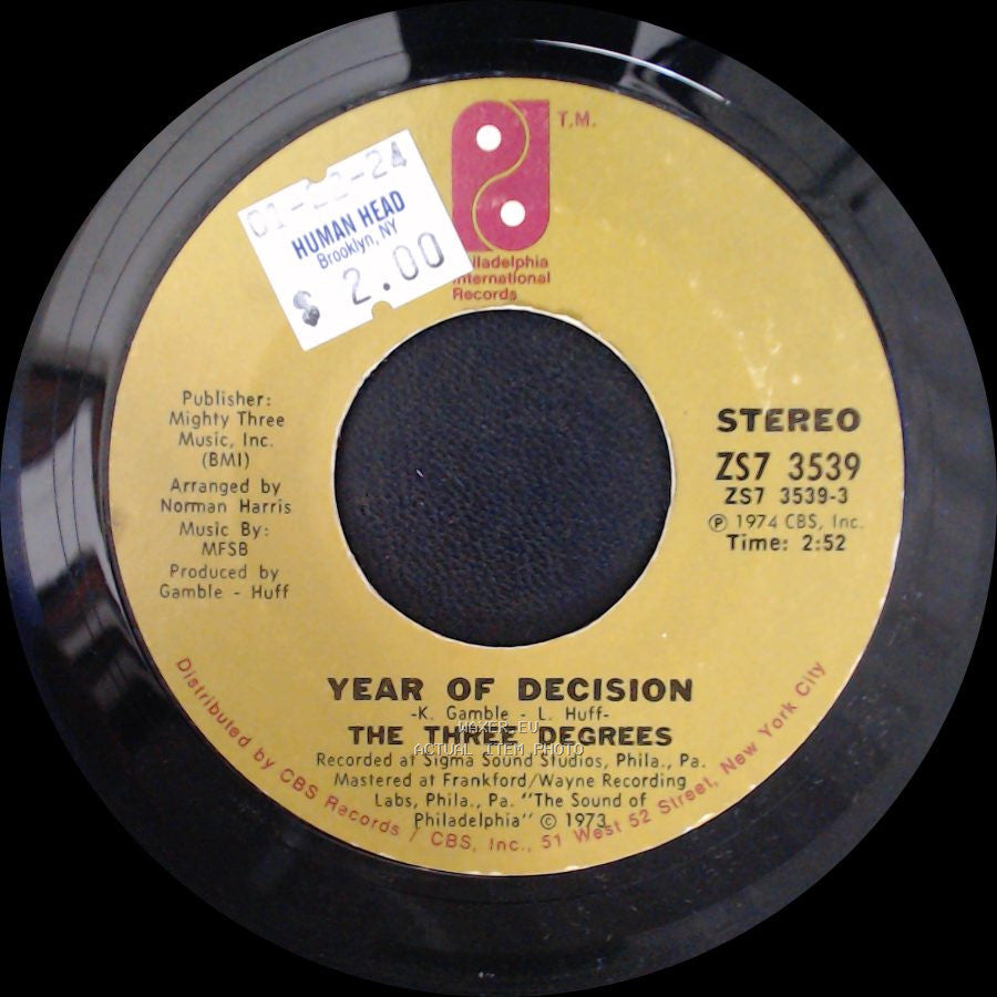 The Three Degrees - A Woman Needs A Good Man / Year Of Decision side B