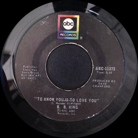 B. B. King - I Can't Leave / To Know You Is To Love You side B