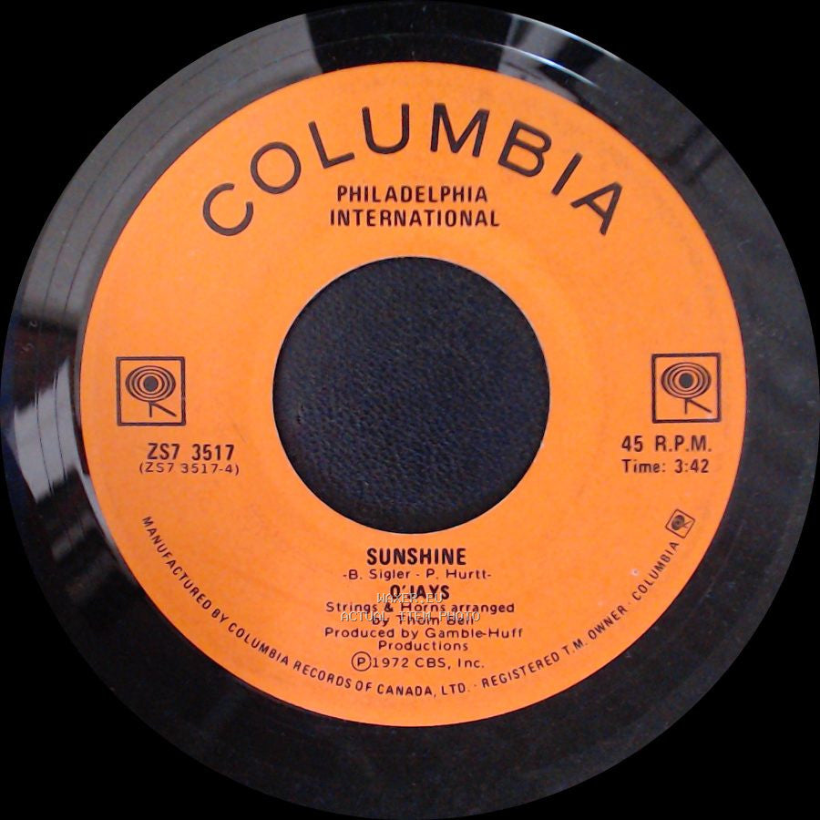O'jays - Sunshine / Back Stabbers side A