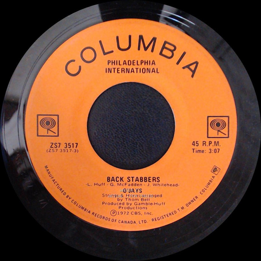 O'jays - Sunshine / Back Stabbers side B