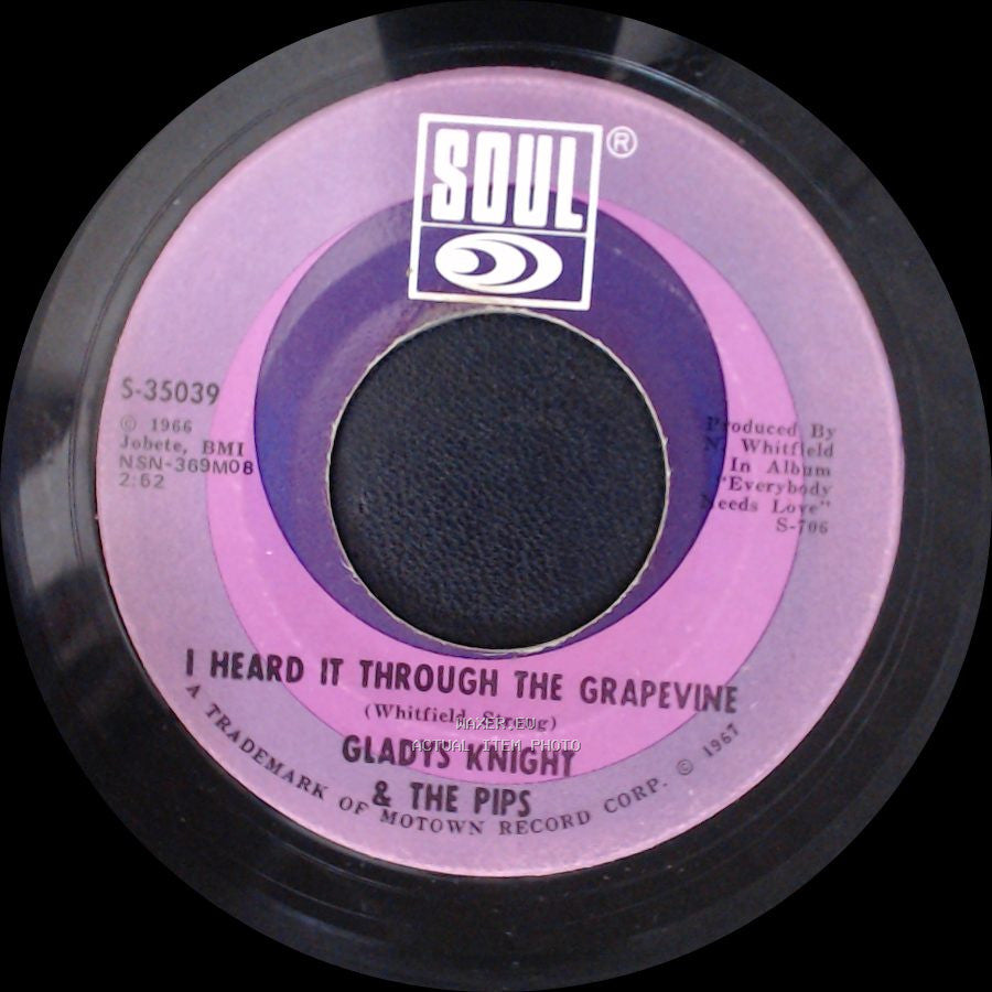 Gladys Knight & The Pips - I Heard It Through The Grapevine / It's Time To Go Now side A