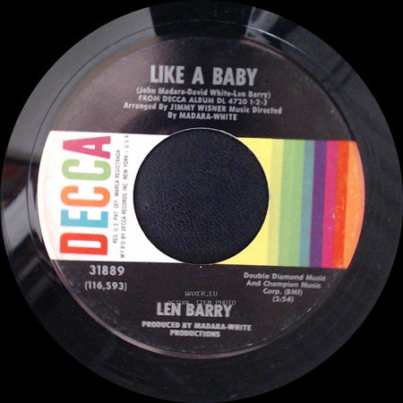 Len Barry - Happiness (Is A Girl Like You) / Like A Baby side B