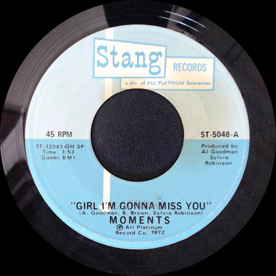 Moments - I Think So / Girl I'm Gonna Miss You side B