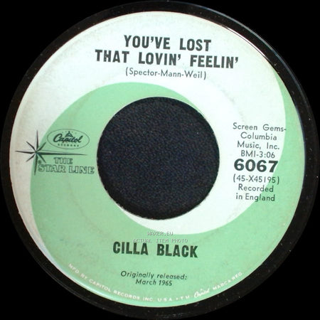 Cilla Black - You're My World / You've Lost That Lovin' Feelin' side B