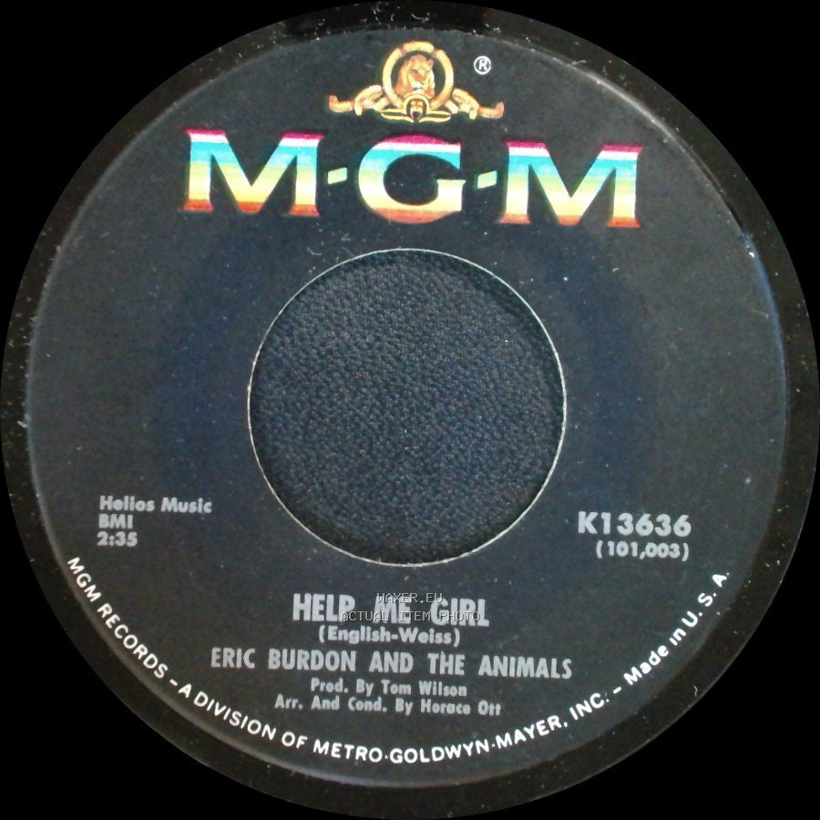 Eric Burdon And The Animals - That Ain't Where It's At / Help Me Girl side B