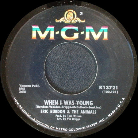 Eric Burdon & The Animals - When I Was Young / A Girl Named Sandoz side A