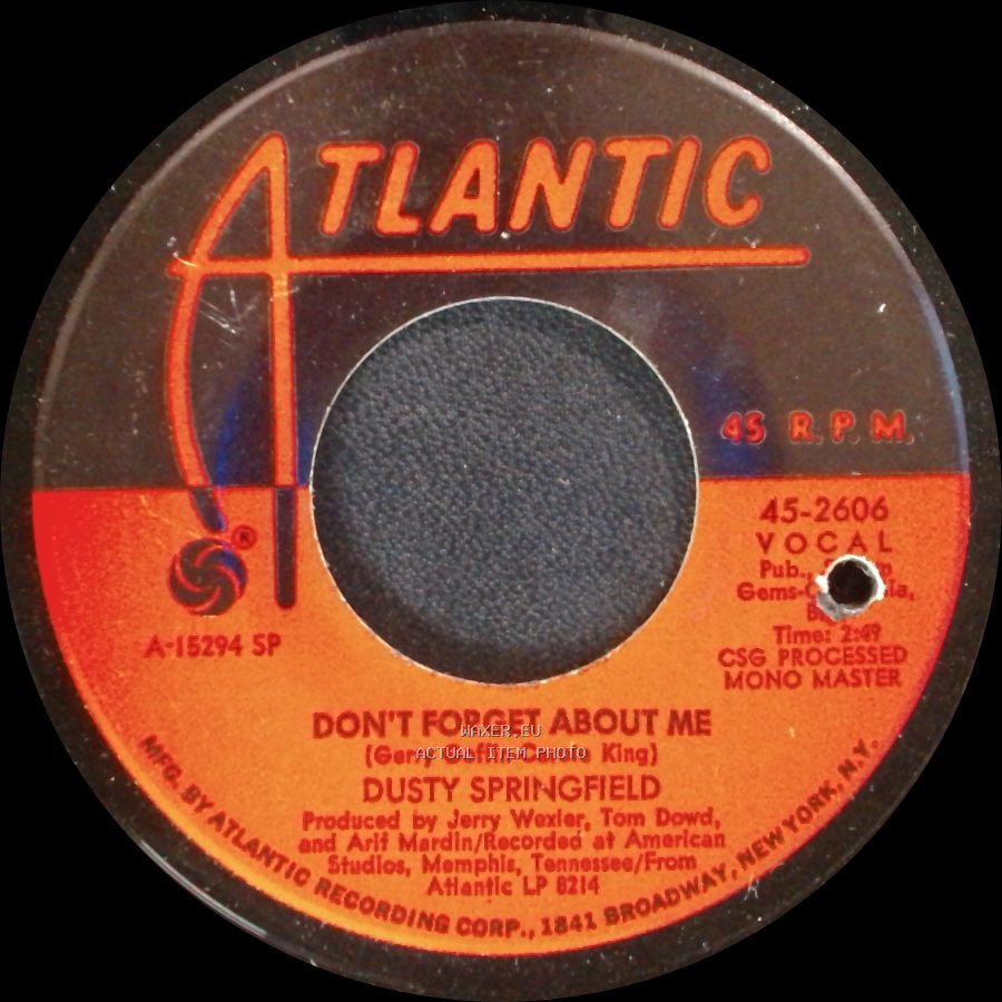 Dusty Springfield - Don't Forget About Me / Breakfast In Bed side A