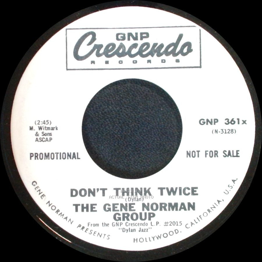 The Gene Norman Group - Don't Think Twice / Masters Of War side A