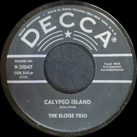The Eloise Trio - Chi Chi Merengue / Calypso Island side B