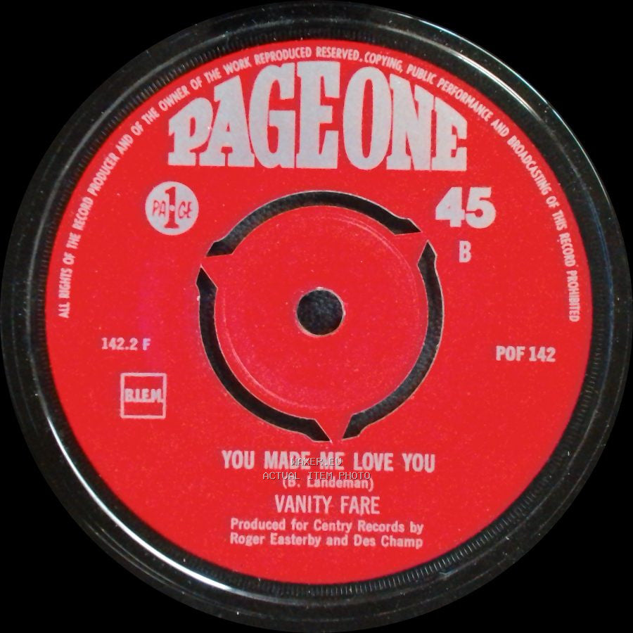 Vanity Fare - Early In The Morning / You Made Me Love You side B