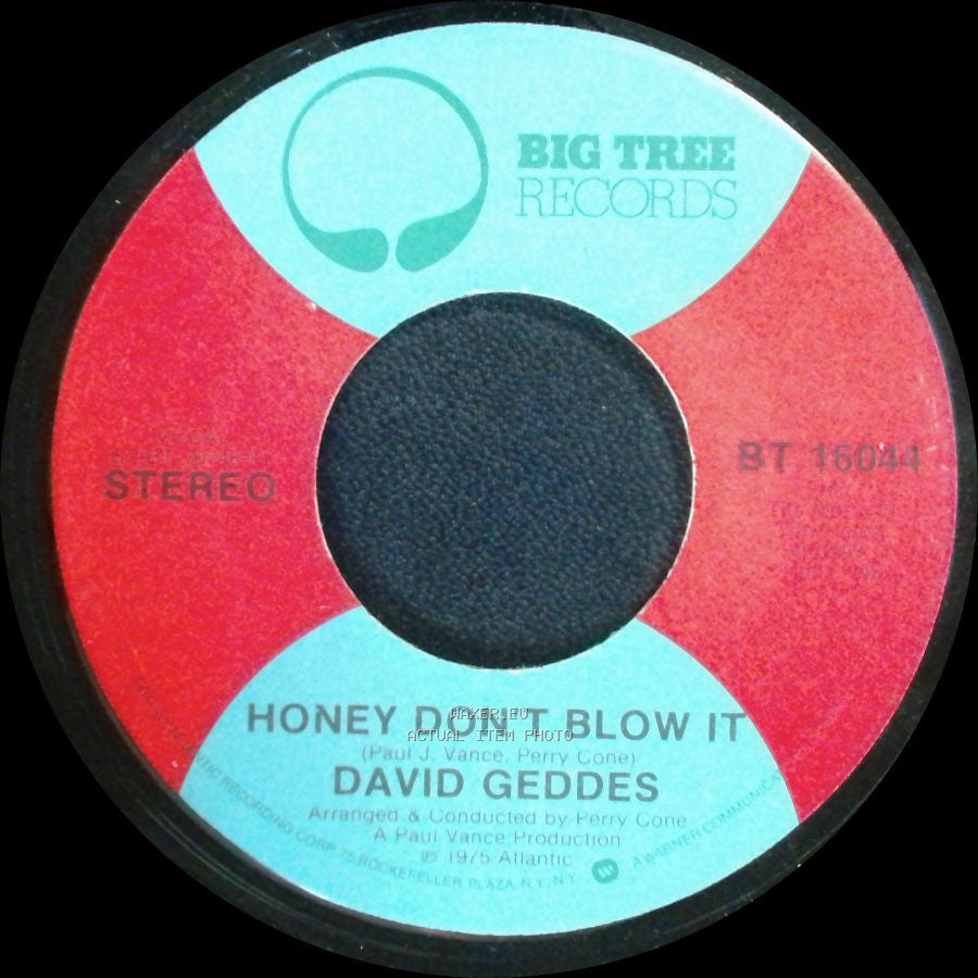 David Geddes - Run Joey Run / Honey Don't Blow It side B