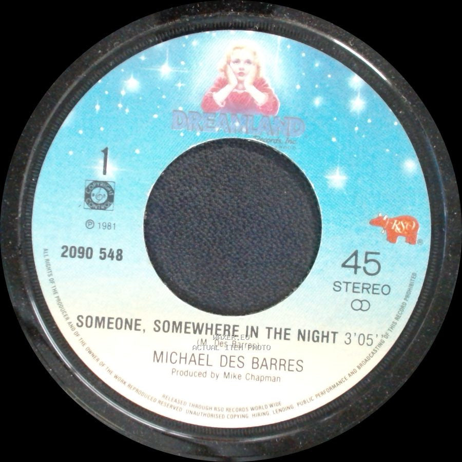 Michael Des Barres - Five Hour Flight / Someone, Somewhere In The Night side B