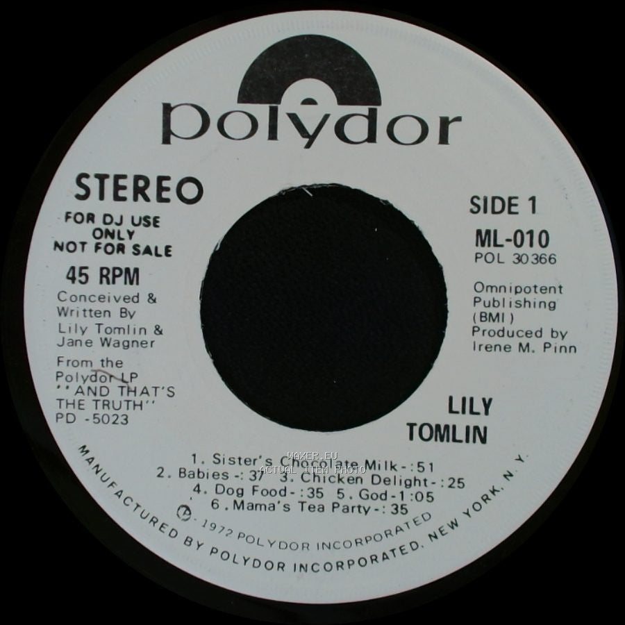 Lily Tomlin - Unknown Title A / Side 2 (Track List) side A