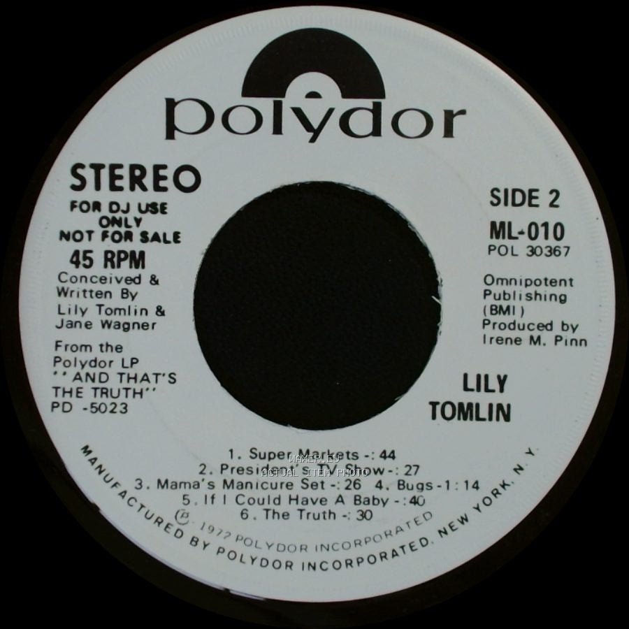 Lily Tomlin - Unknown Title A / Side 2 (Track List) side B