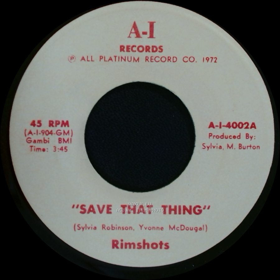 Rimshots - Concerto In F / Save That Thing side B