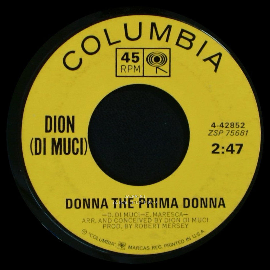 Dion (Di Muci) - Donna The Prima Donna / You're Mine side A