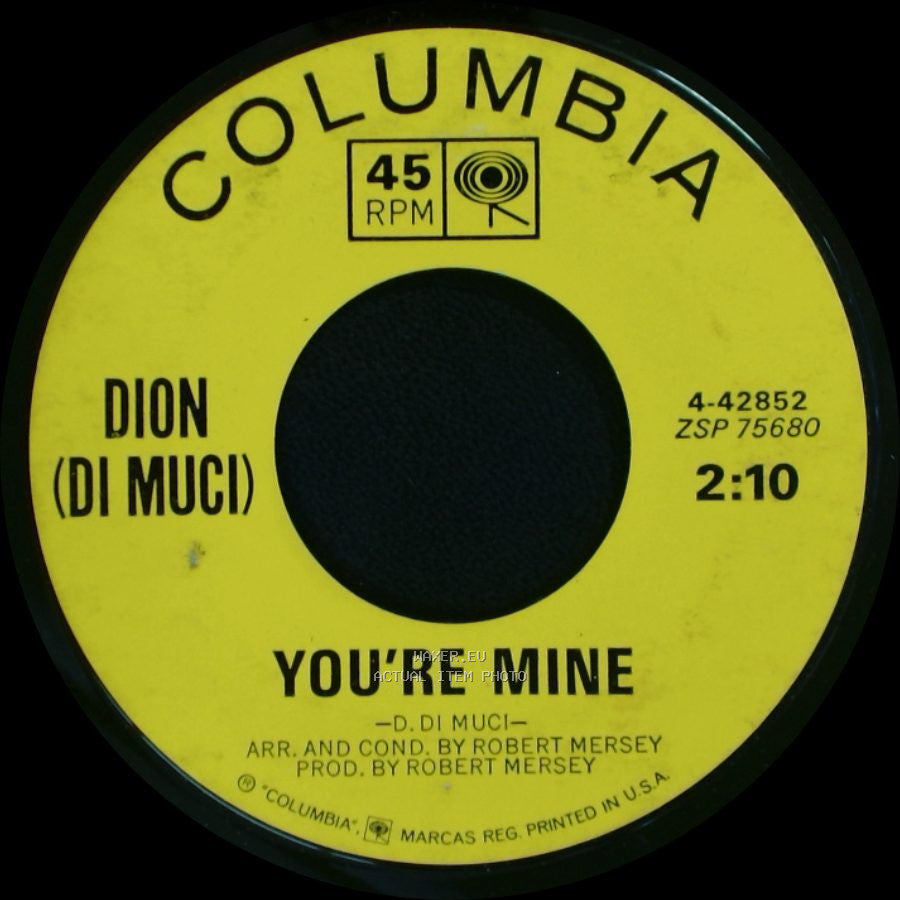 Dion (Di Muci) - Donna The Prima Donna / You're Mine side B