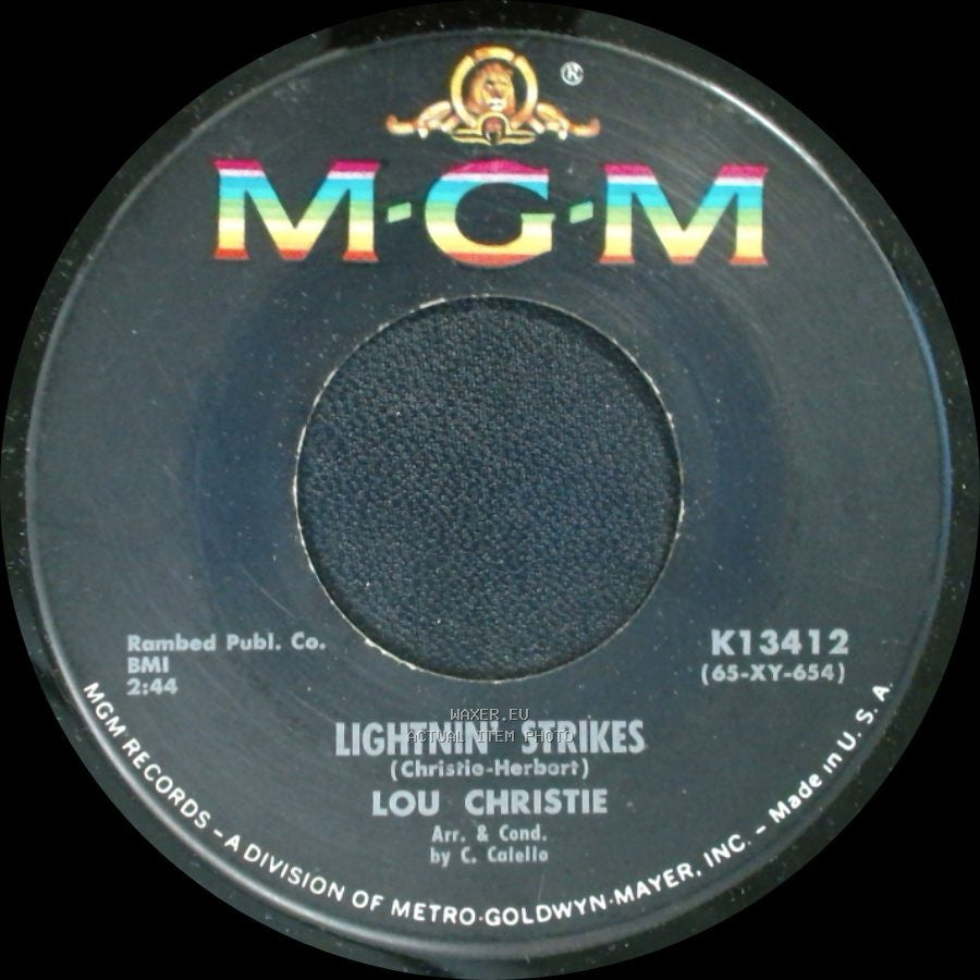 Lou Christie - Cryin' In The Streets / Lightnin' Strikes side B
