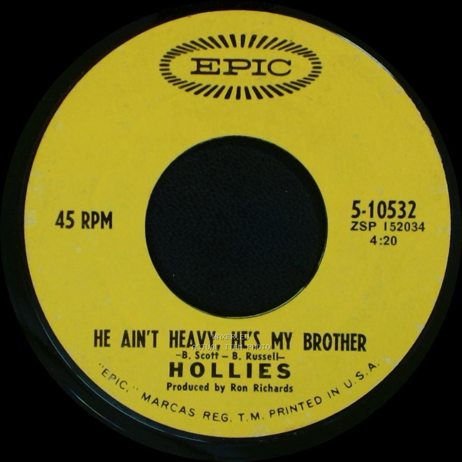 Hollies - He Ain't Heavy, He's My Brother / Cos You Like To Love Me side A