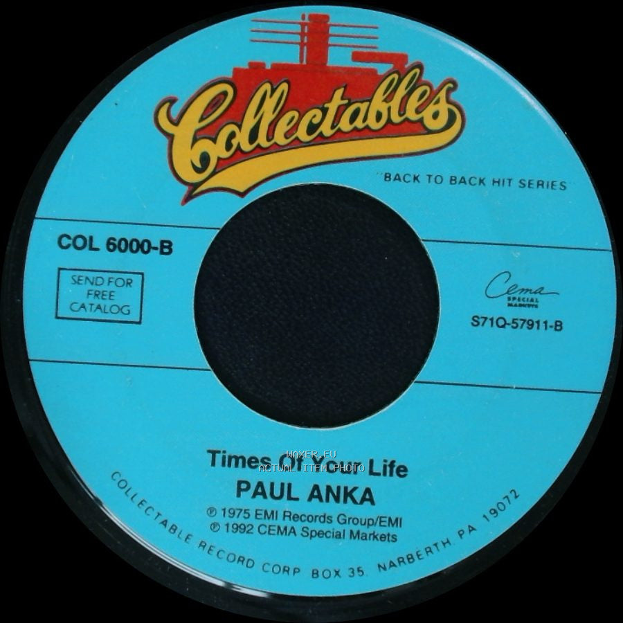 Paul Anka - Times Of Your Life / (You're) Having My Baby side A
