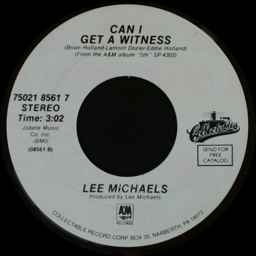 Lee Michaels - Do You Know What I Mean / Can I Get A Witness side B