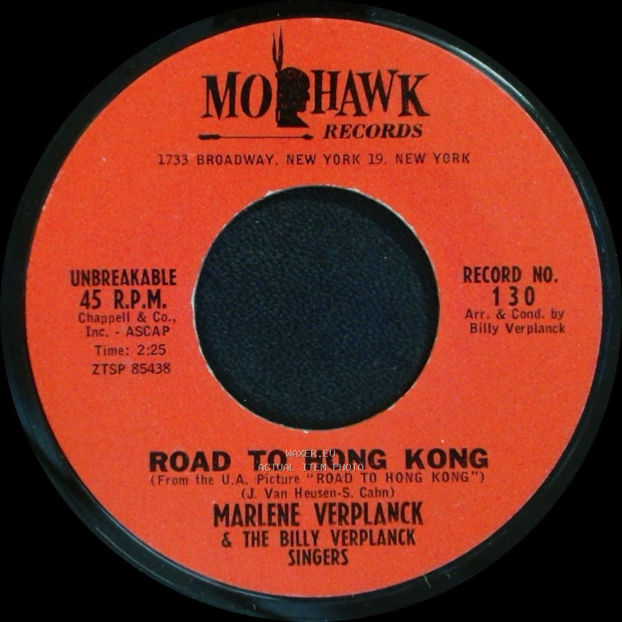 Marlene Verplanck & The Billy Verplanck Singers / Marlene Verplanck - Road To Hong Kong / Love, I Hear side A