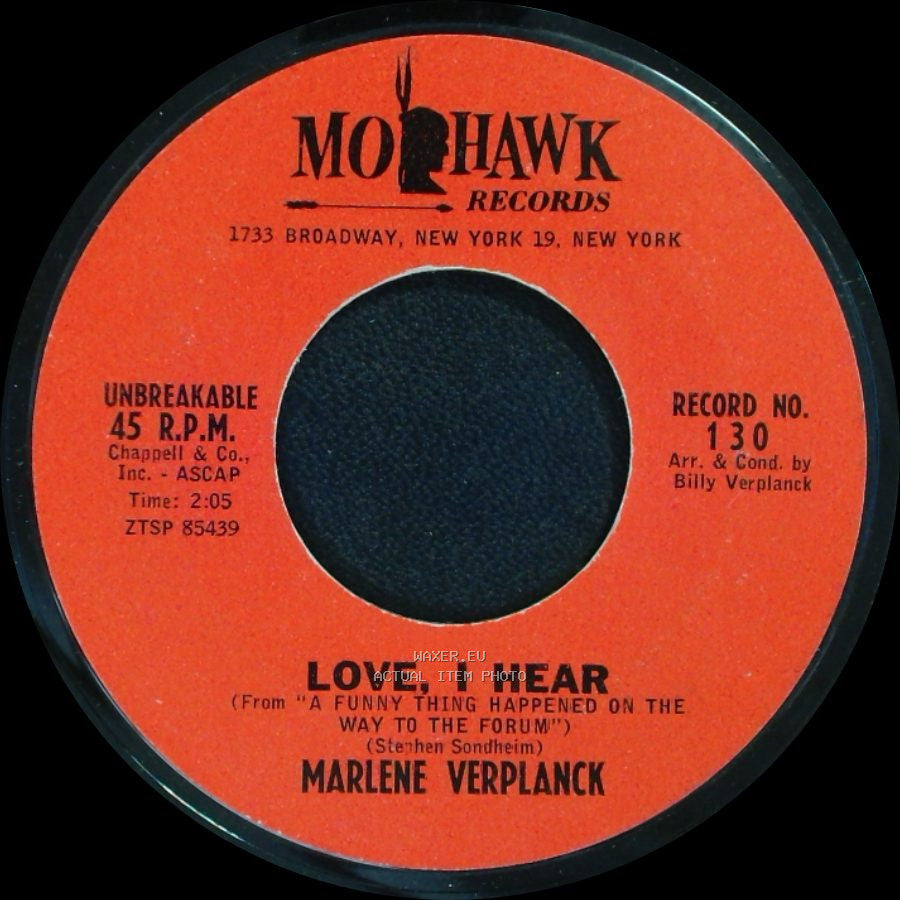 Marlene Verplanck & The Billy Verplanck Singers / Marlene Verplanck - Road To Hong Kong / Love, I Hear side B