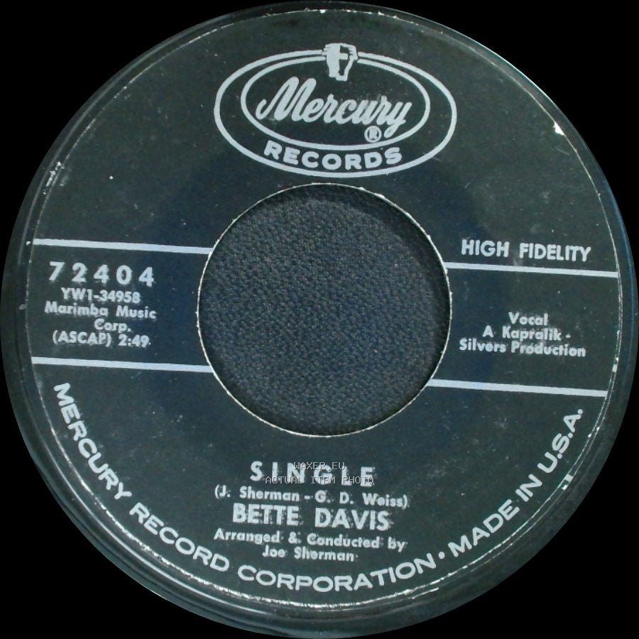 Bette Davis - Oh, What It Seemed To Be / Single side B