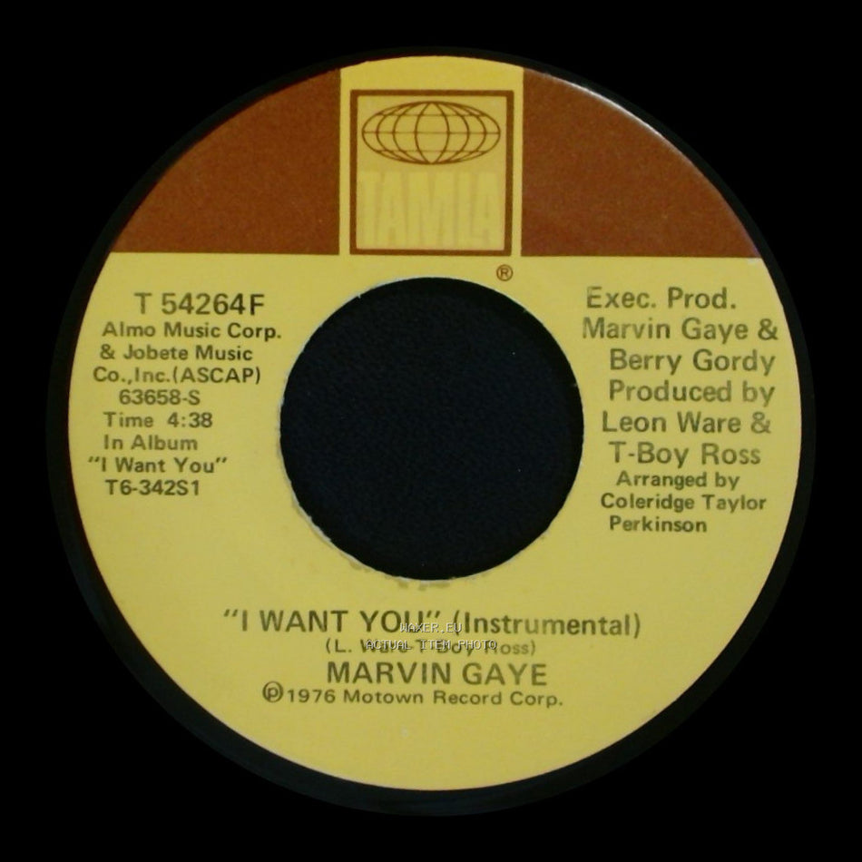 Marvin Gaye - I Want You (Instrumental) / I Want You (Instrumental) side A