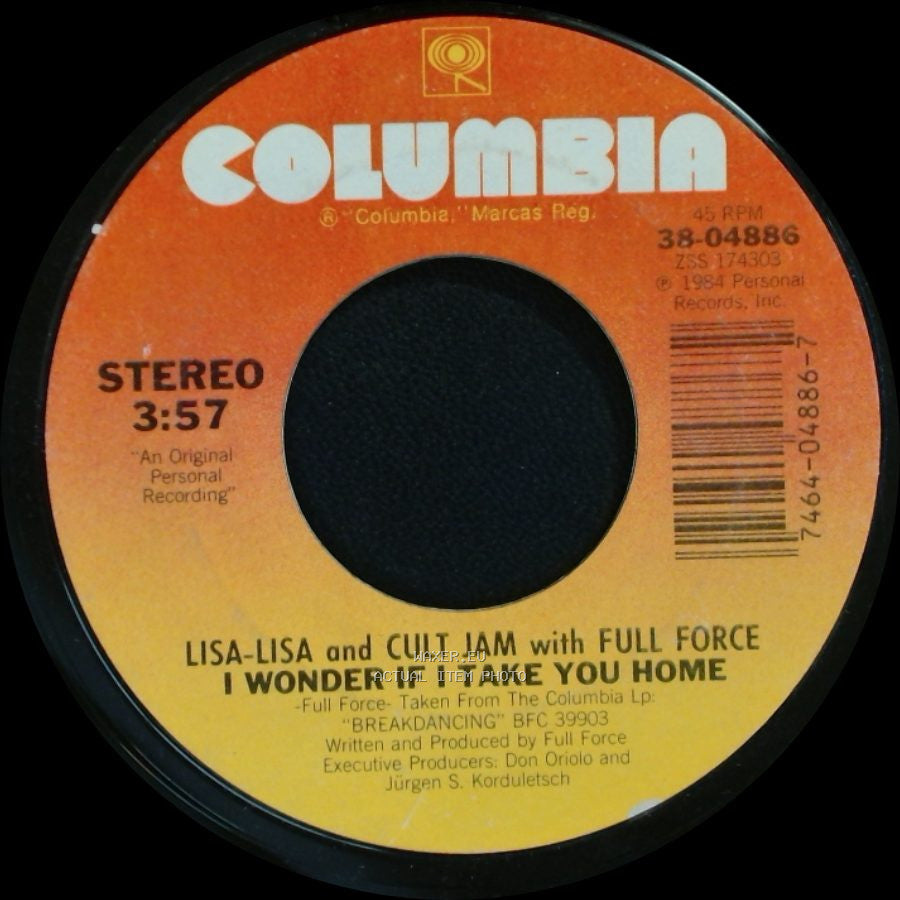 Lisa-Lisa And Cult Jam With Full Force - If I Take You Home Tonight (Cult Jam Dub) / I Wonder If I Take You Home side B