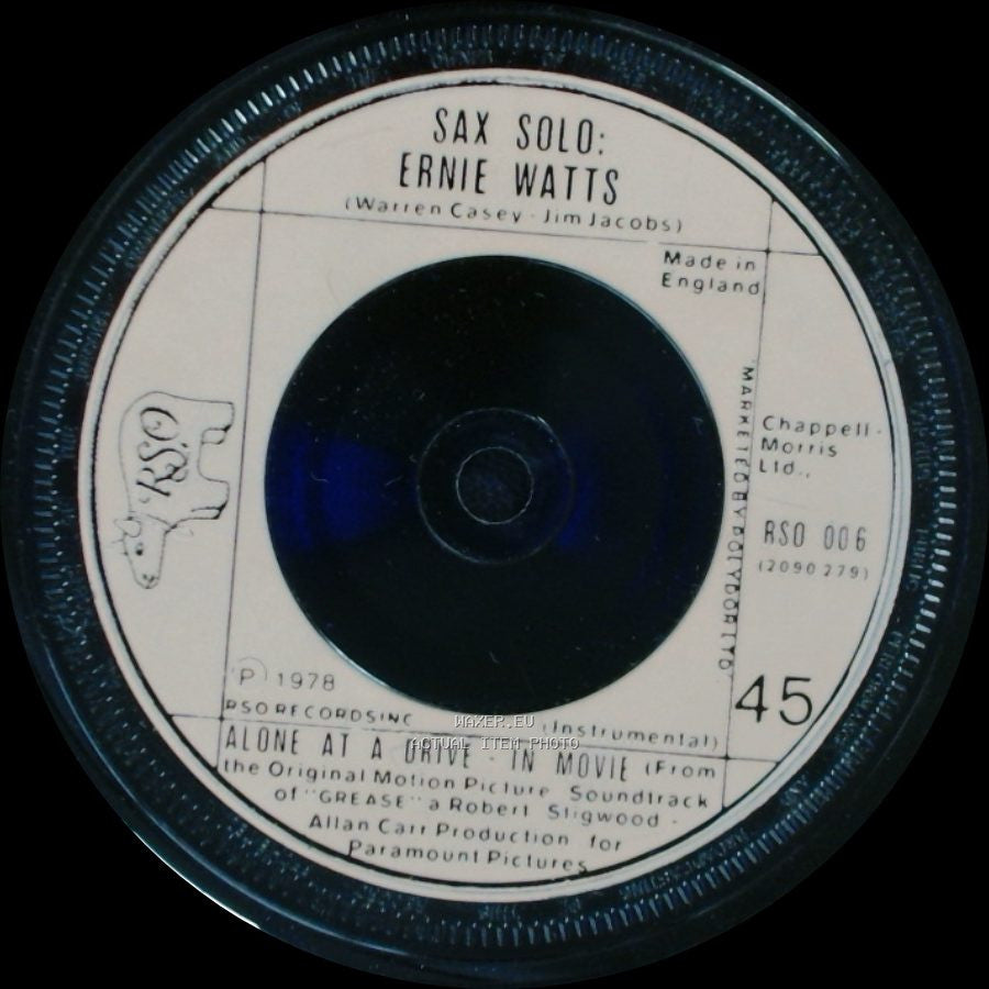 Ernie Watts / John Travolta And Olivia Newton-John - Sax Solo: Alone At A Drive-In Movie / You're The One That I Want side A