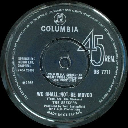 The Seekers - The Carnival Is Over / We Shall Not Be Moved side B