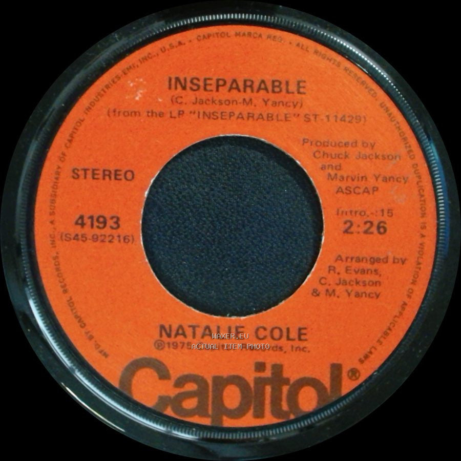Natalie Cole - Inseparable / How Come You Won't Stay Here side A