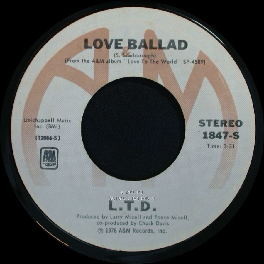 L.T.D. - Love Ballad / Let The Music Keep Playing side A