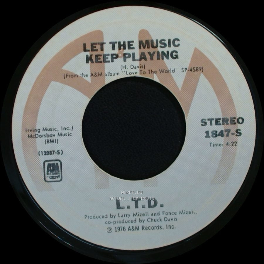 L.T.D. - Love Ballad / Let The Music Keep Playing side B