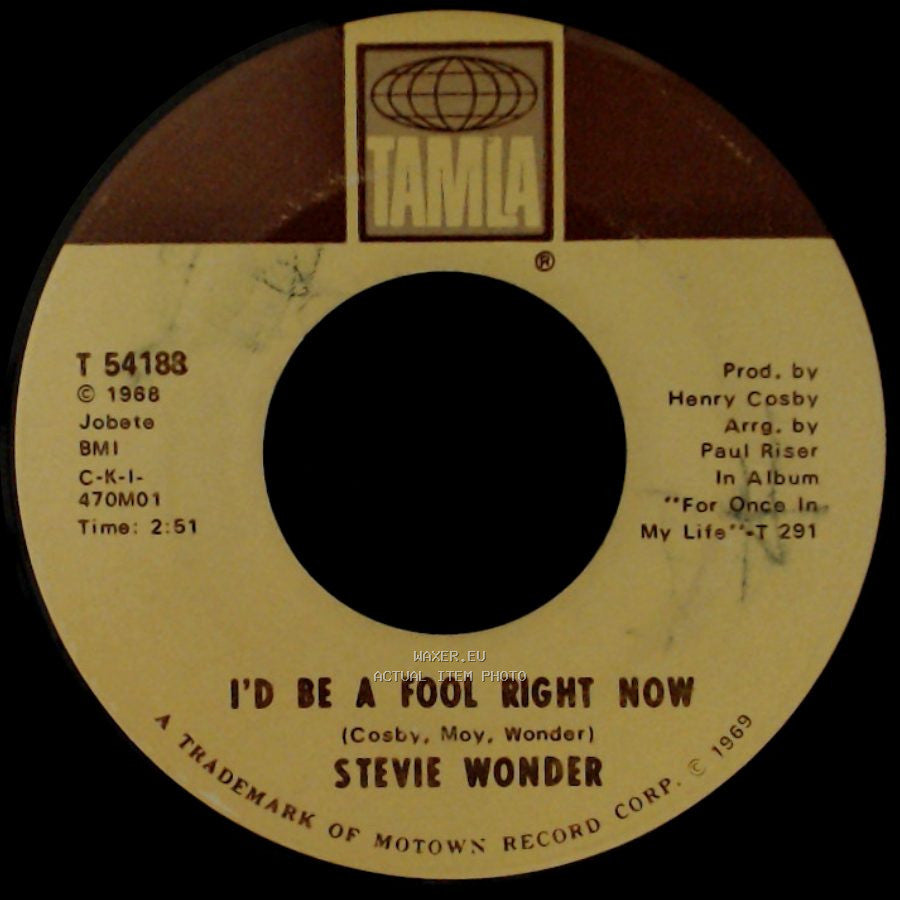 Stevie Wonder - Yester-Me, Yester-You, Yesterday / I'd Be A Fool Right Now side B