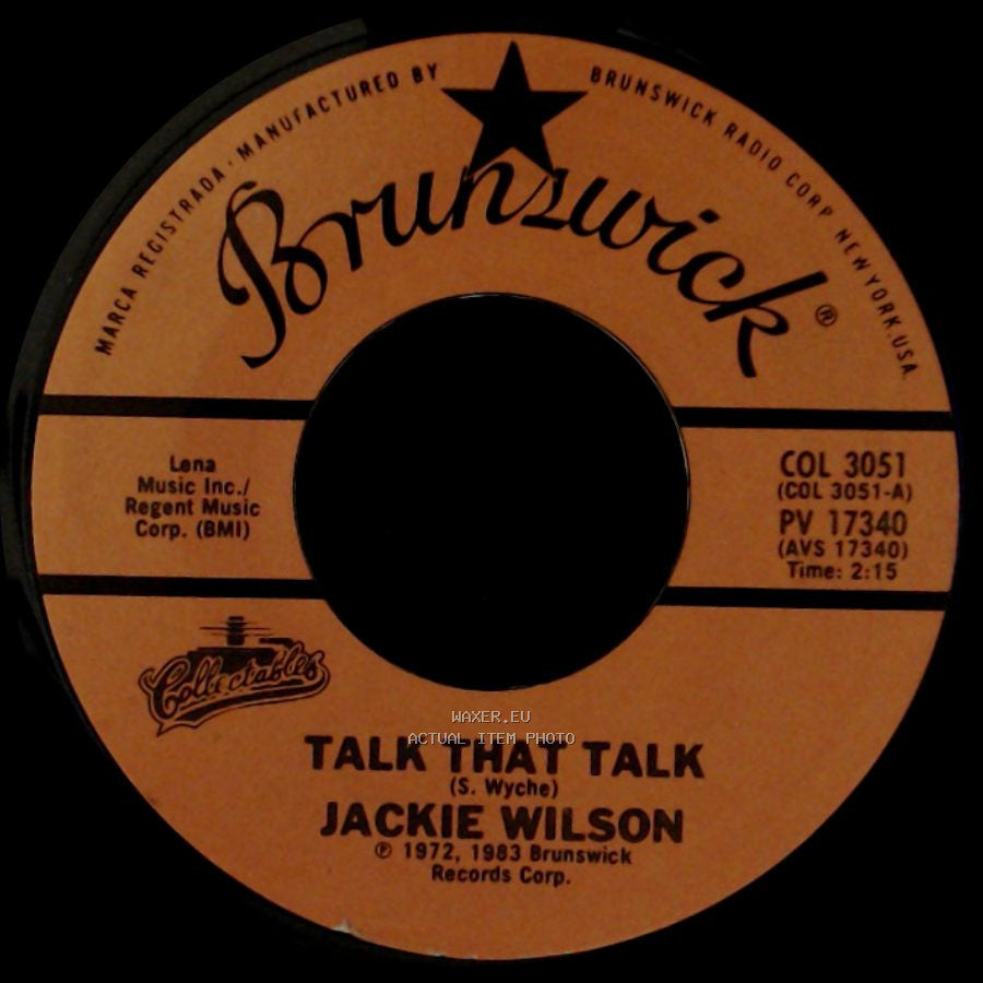 Jackie Wilson - Talk That Talk / Alone At Last side A
