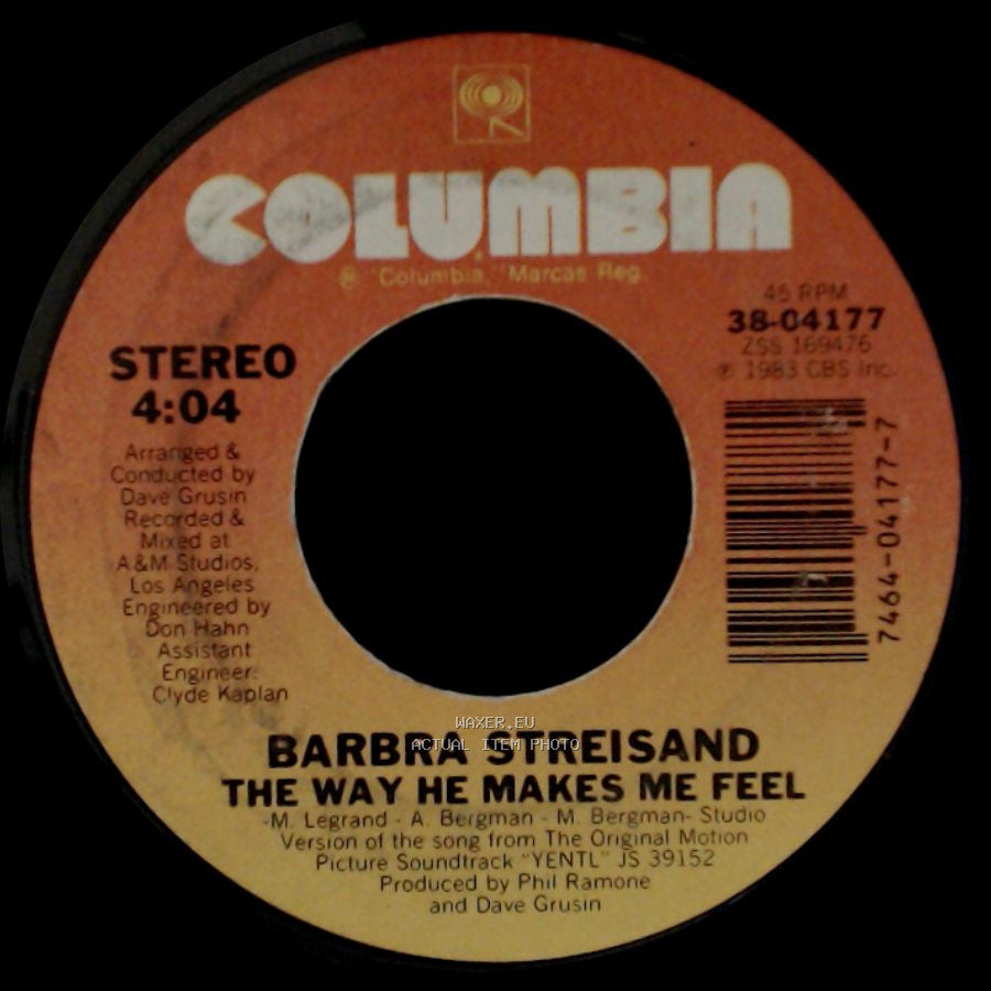 Barbra Streisand - The Way He Makes Me Feel / The Way He Makes Me Feel side B