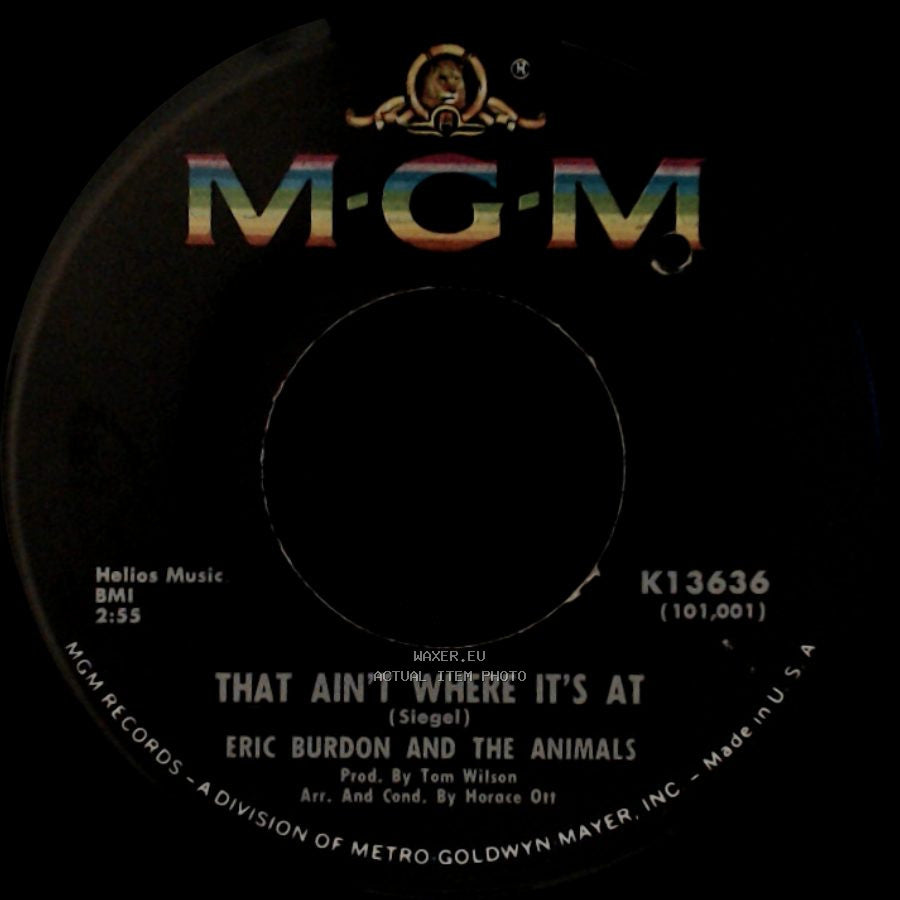 Eric Burdon And The Animals - Help Me Girl / That Ain't Where It's At side B