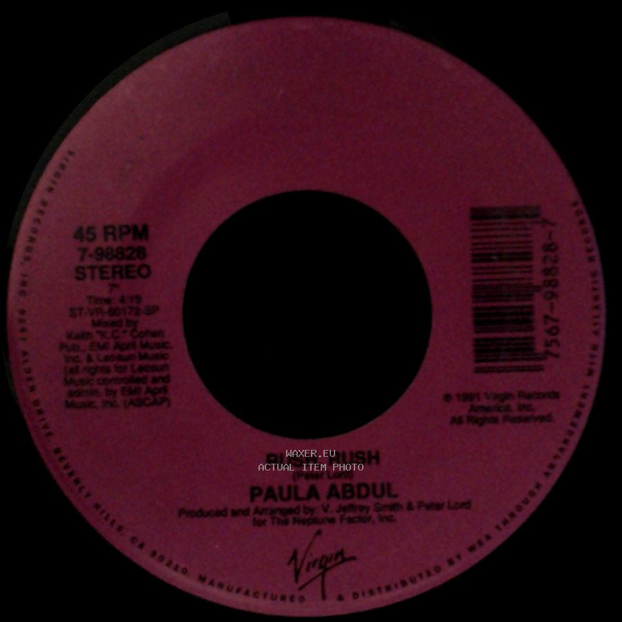 Paula Abdul - Rush, Rush / Rush, Rush side B