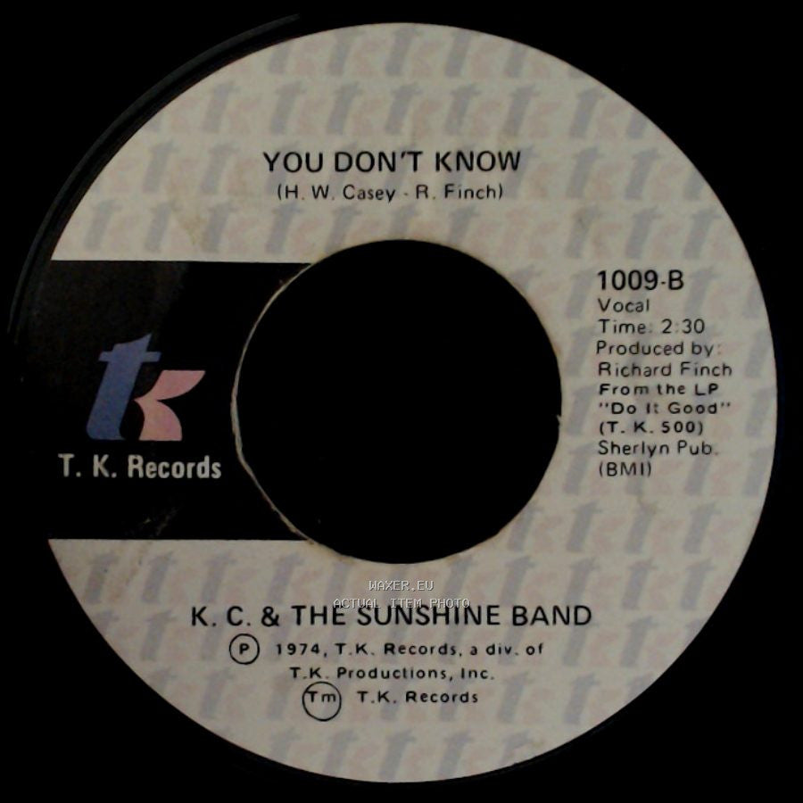 K. C. & The Sunshine Band - Get Down Tonight / You Don't Know side B