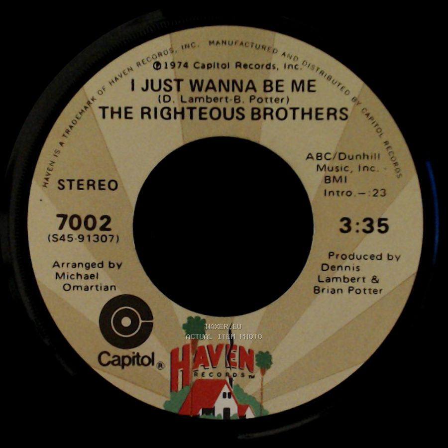 The Righteous Brothers - I Just Wanna Be Me / Rock And Roll Heaven side A
