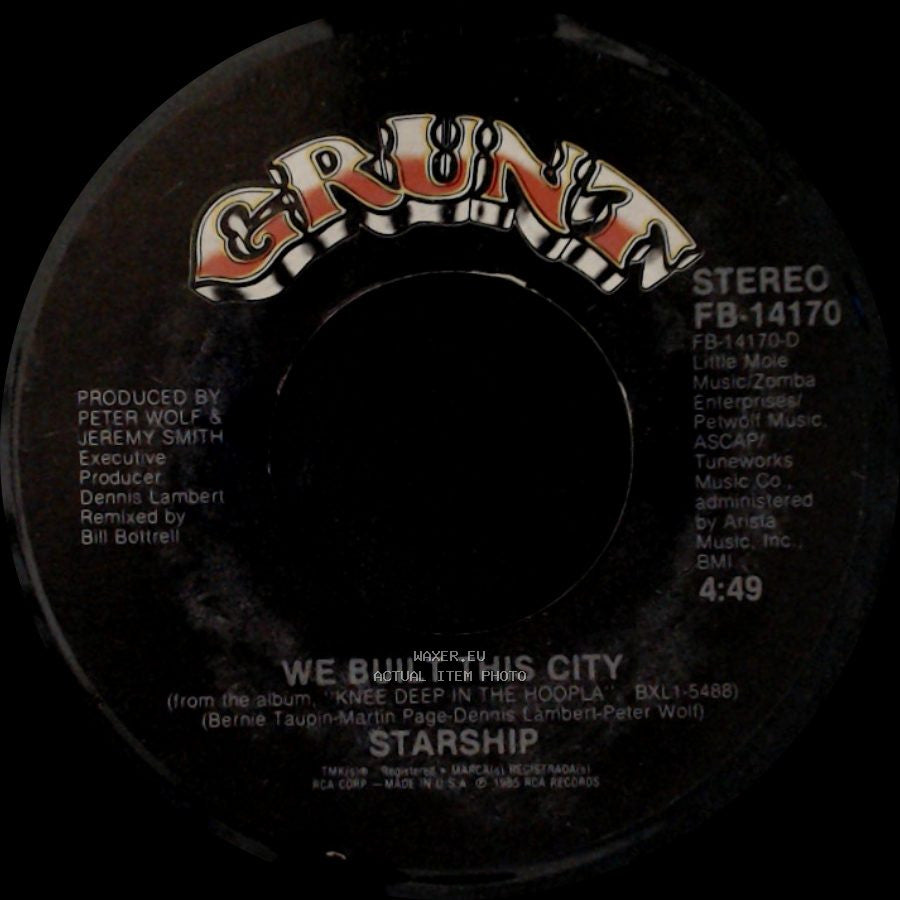 Starship - We Built This City / We Built This City side A