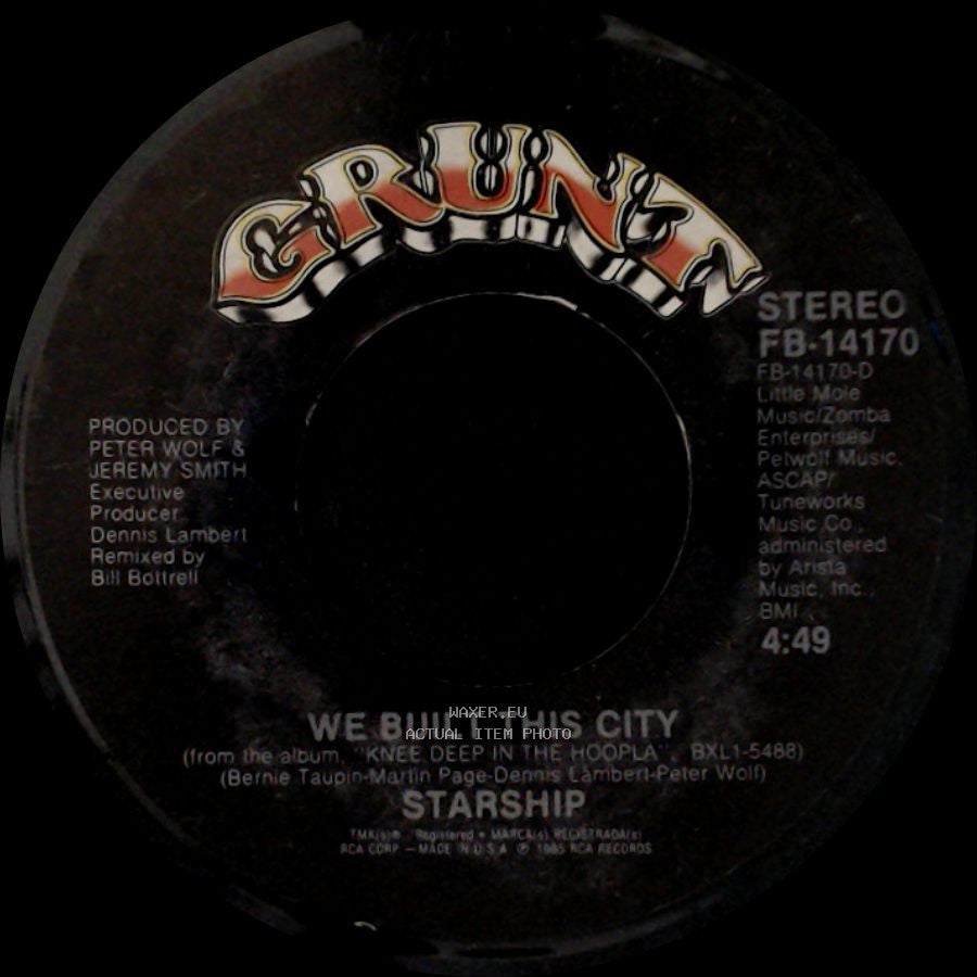 Starship - We Built This City / We Built This City side B