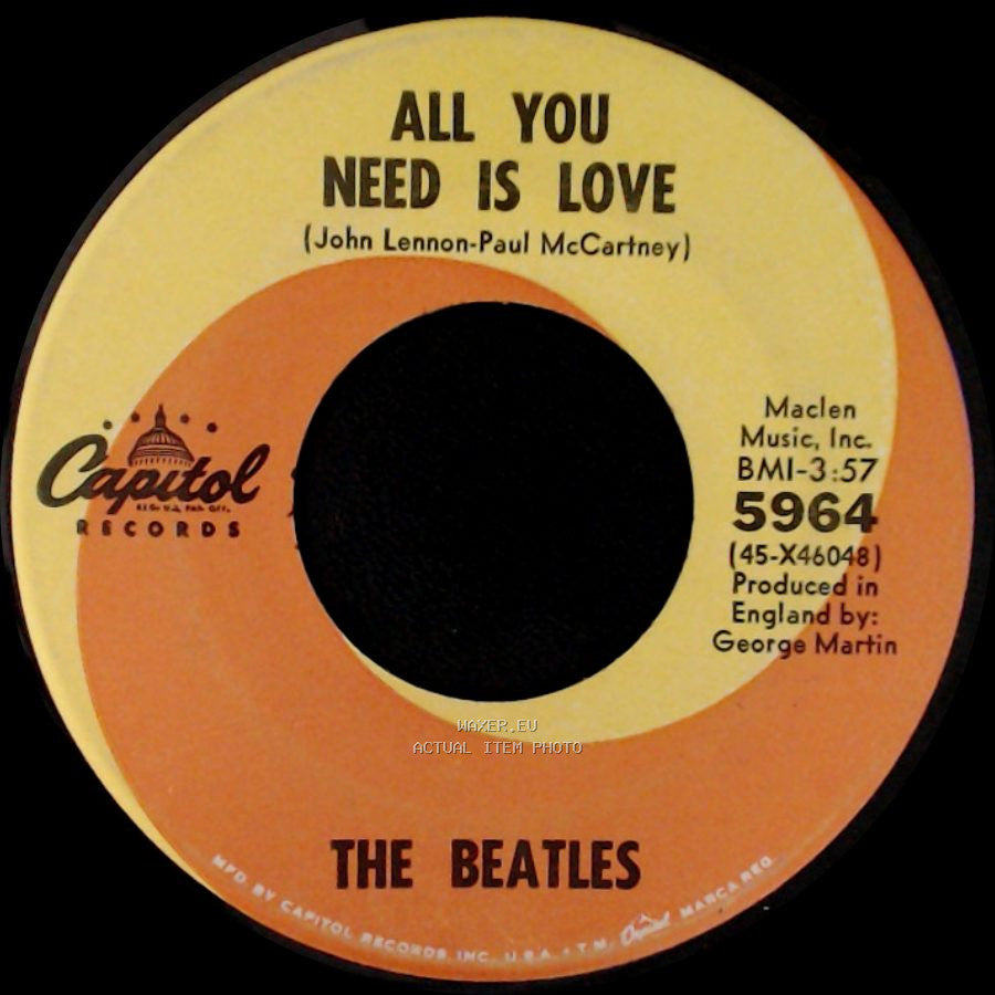 The Beatles - Baby You're A Rich Man / All You Need Is Love side B