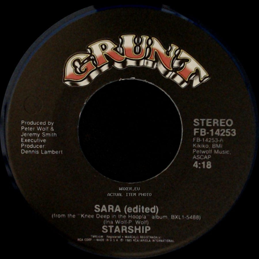 Starship - Hearts Of The World (Will Understand) / Sara (Edited) side B